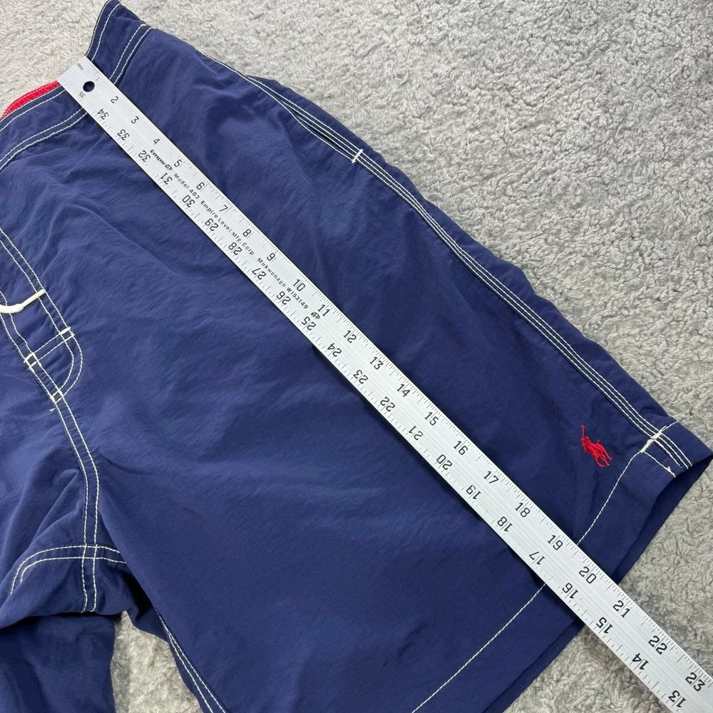 Polo Ralph Lauren Mens Navy Blue Cargo Swim Trunks Shorts Red Pony Logo‎ Size L